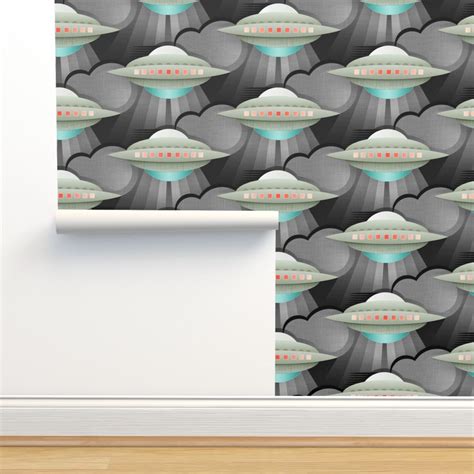 Art Deco Spaceship stardust Wallpaper | Spoonflower