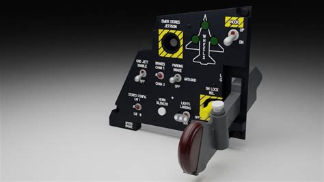 F16 LANDING GEAR Panel 3D model rigged | CGTrader