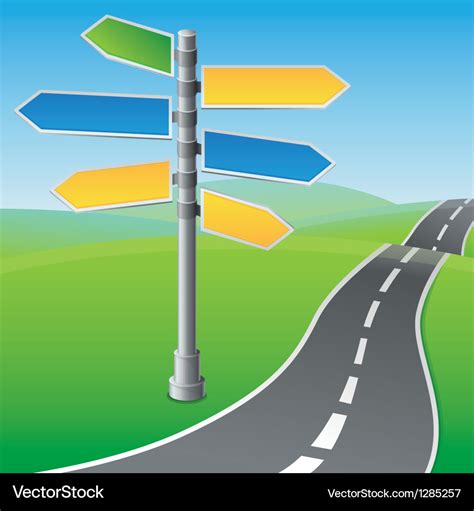 Road sign with different directions Royalty Free Vector