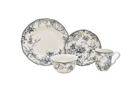 Adelaide Grey 16 piece dinnerware set- 222 Fifth, $109.99 | Dinnerware sets, Grey dinnerware ...