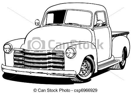 Vintage Chevy Pickup Truck Clipart