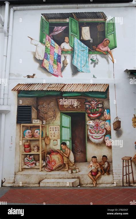 Singapore street art Stock Photo - Alamy