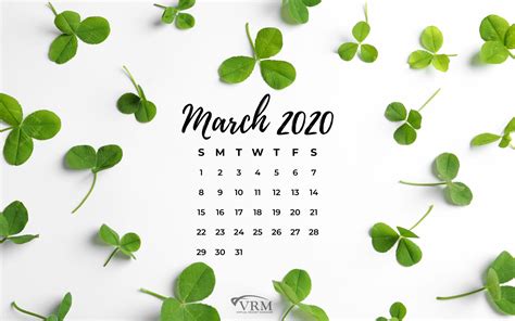 March VRM Monthly Marketing Planner and Free Desktop Wallpaper Calendars