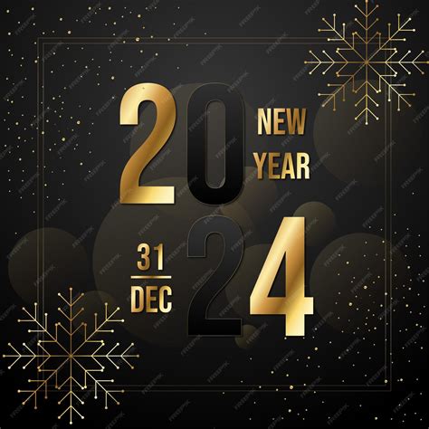 Premium Vector | Happy new year 2024 with gold glitter black background