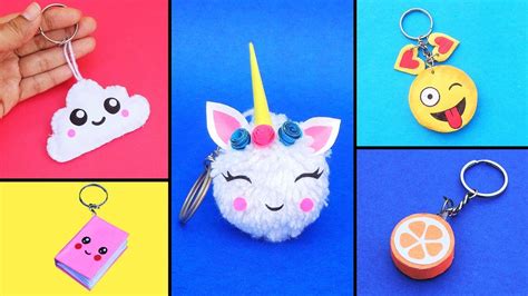 5 DIY Cute & Easy Keychains/ How to make Keyrings at home/ Best out of waste