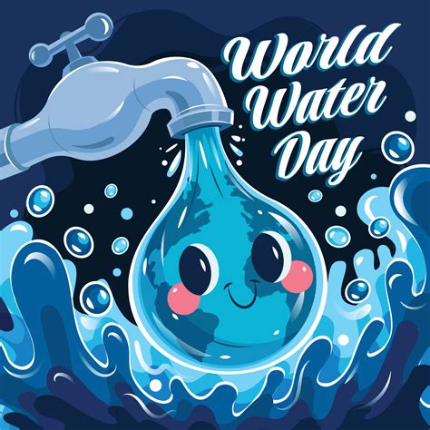 concepto del día mundial del agua con tierra de agua de dibujos ...