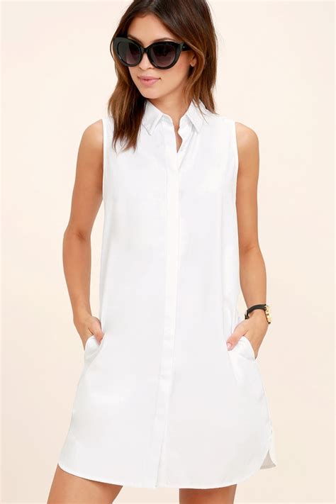 Chic White Dress - Shirt Dress - Button-Up Dress - White Collared Dress - $43.00 - Lulus