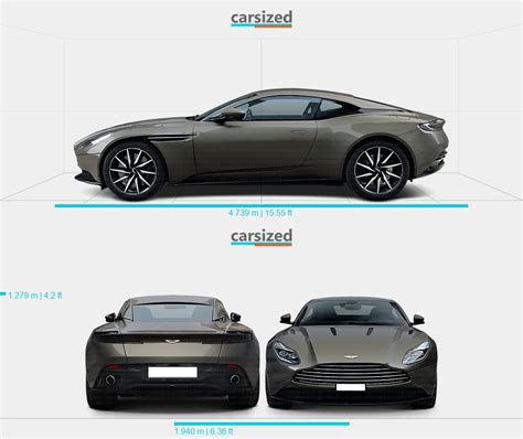 Aston Martin DB11 2016-present Dimensions Side View