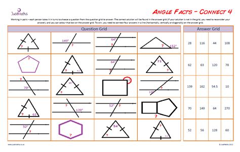 Angle facts worksheet – JustMaths Online