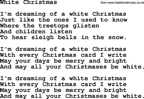 Willie Nelson song: White Christmas, lyrics