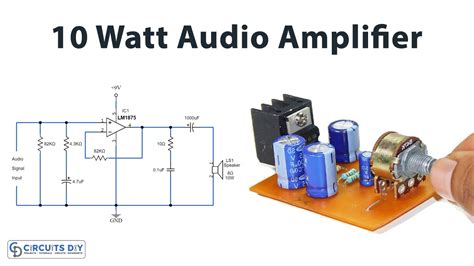 10 Watt Audio Amplifier Circuit using LM1875