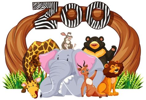 Zoo entrance sign with cartoon animals in 2021 | Cartoon animals, Zoo ...