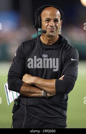 New York Jets head coach Robert Saleh during an NFL football game ...