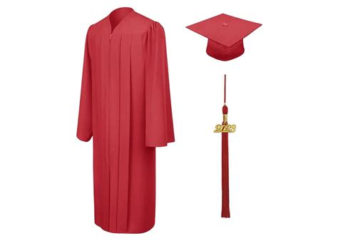 Matte Red Graduation Cap Gown and Tassel - Etsy