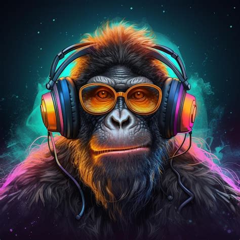 Premium AI Image | Funky Gorilla Art Illustrations Icons Cartoons and ...