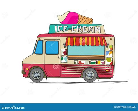 Ice Cream Truck Cartoon Drawing - Cute Ice Cream Truck Clipart ...