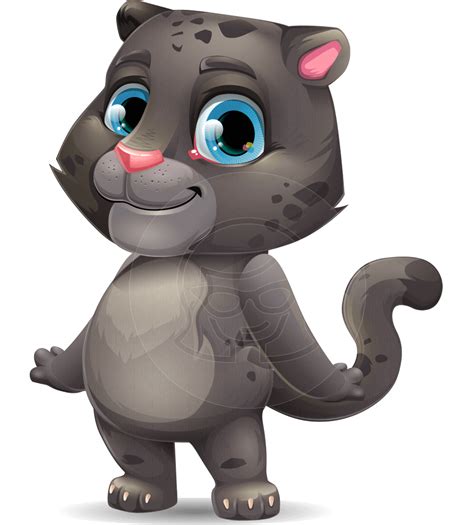 Baby Black Panther Cartoon Vector Character | GraphicMama