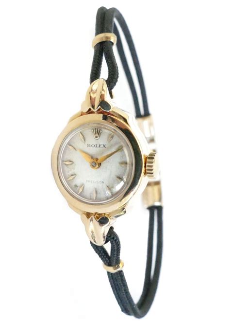 Vintage Rolex Precision 9181 Ladies 18K Solid Gold Cocktail Dress Watch