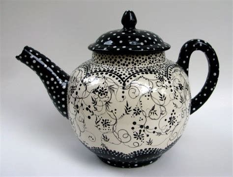 Tea Time In Black and White by poppyhousepottery on Etsy in 2020 ...