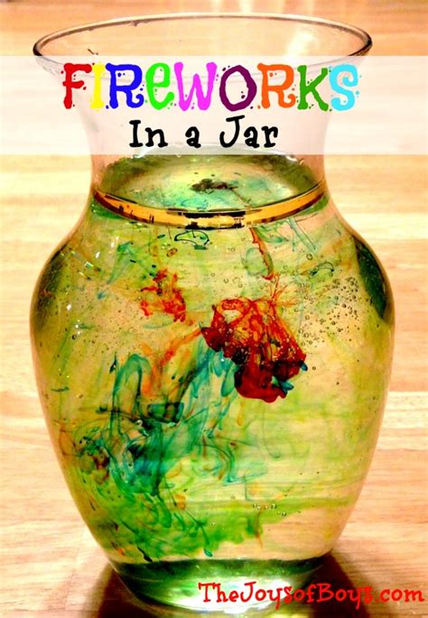 Fireworks in a Jar- Simple science project using oil and water