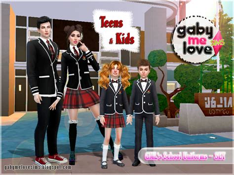 Install GML's School Uniforms ~ SET for Children and Teens - The Sims 4 ...