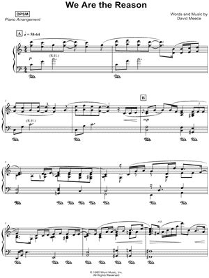 "We Are the Reason" Sheet Music - 9 Arrangements Available Instantly - Musicnotes