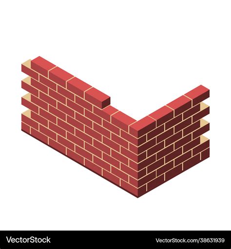 Brick wall clipart wall isolated simple Royalty Free Vector