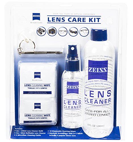 Zeiss Lens Care Kit - 8oz Lens Cleaner Refill, 2oz Refillable Lens Cleaner Spray, 2 Microfiber ...