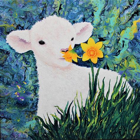 Baby Lamb Painting by Tanya Harr - Fine Art America