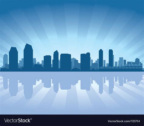 San diego skyline Royalty Free Vector Image - VectorStock