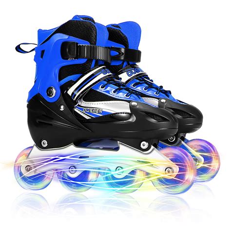 3 Size kids Adjustable Inline Skates with Light up Wheels, Outdoor & Indoor Illuminating Roller ...