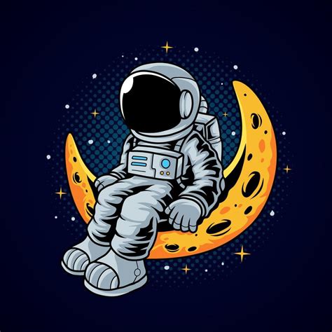 Astronaut sitting on moon 6520142 Vector Art at Vecteezy