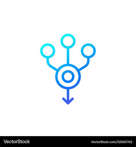 Consolidate or merge line icon on white Royalty Free Vector