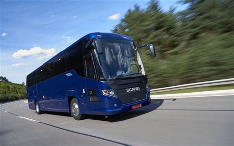 Download wallpapers 4k, Scania Touring, road, 2018 buses, blue bus ...