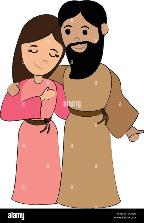 Mary joseph cartoon icon holy hi-res stock photography and images - Alamy