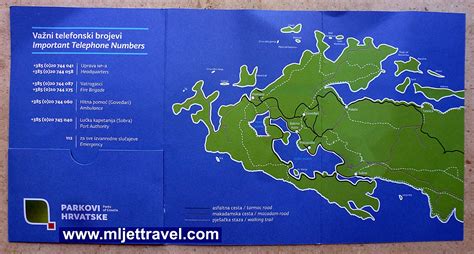 Handy map on ticket cover - Mljet National Park, 2016