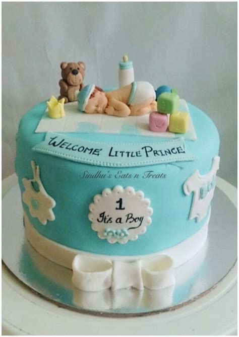 Welcome cake for a baby boy | Baby boy cakes, Baby cake design, Baby birthday cakes