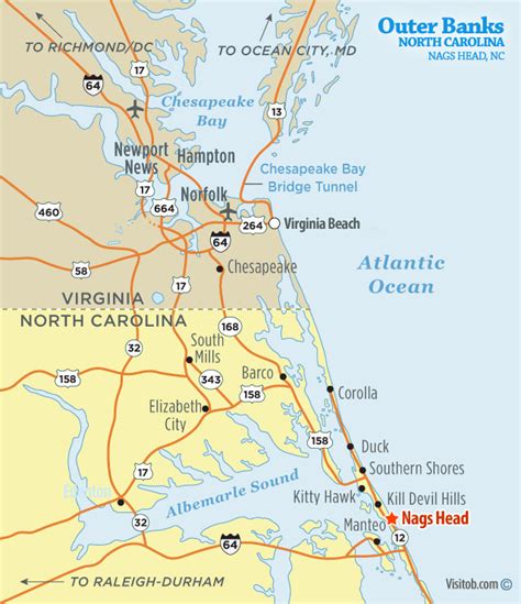 Map of Nags Head, NC | Visit Outer Banks | OBX Vacation Guide