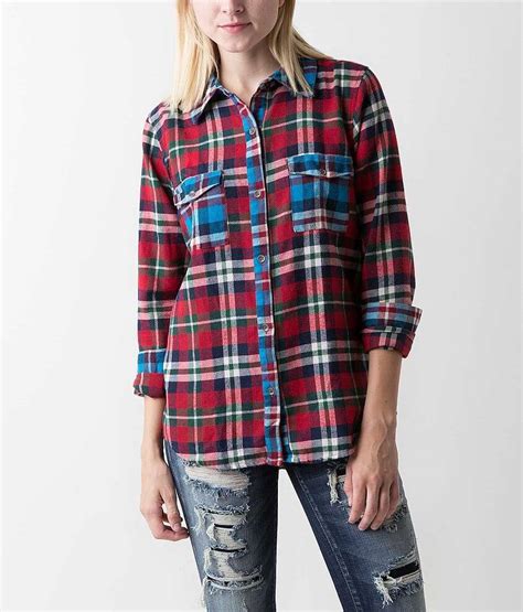 BKE Plaid Shirt - Women's Shirts/Blouses in Red Blue | Buckle