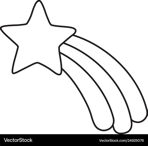 Shooting star icon black and white Royalty Free Vector Image