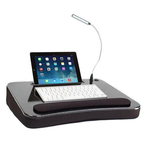 sofia + sam lap desk with usb light and tablet slot | memory foam ...