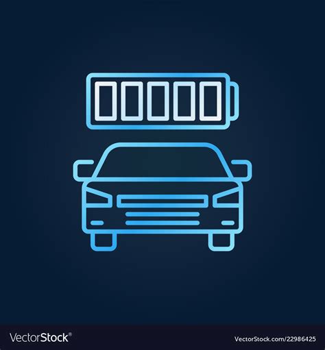 Electric car with battery colored icon Royalty Free Vector