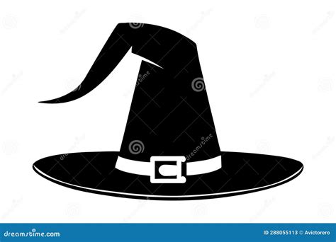 Halloween Witch Hat Silhouette Stock Vector - Illustration of october ...