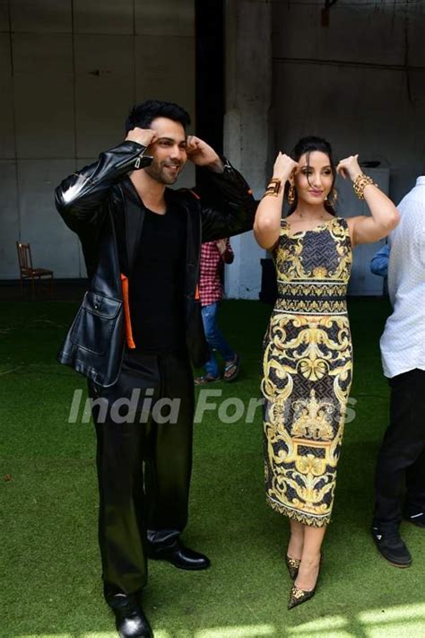 Varun Dhawan and Nora Fatehi spotted on the set of Dance Deewane Juniors Media