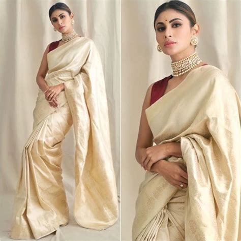 Mouni Roy Looks Amazing In Traditional Golden Silk Saree - K4 Fashion