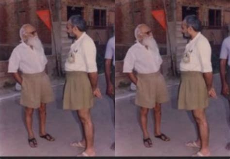 A rare image of PM Narendra Modi with Bharat Ratna Nanaji Deshmukh, both in RSS attire is viral