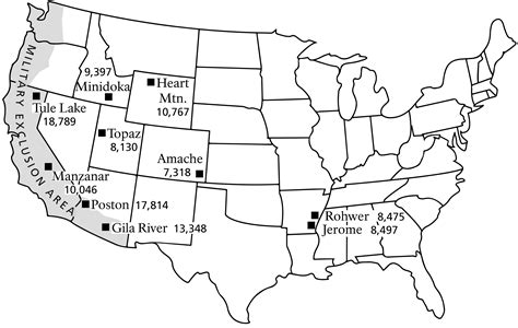 Japanese American Internment Camps Map