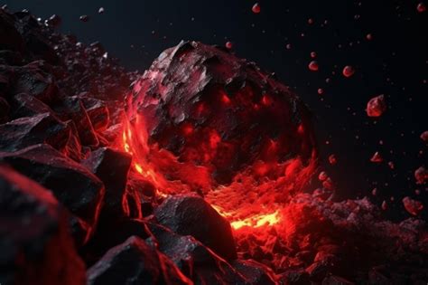 Premium AI Image | Asteroid red cinematic explosion Generate AI