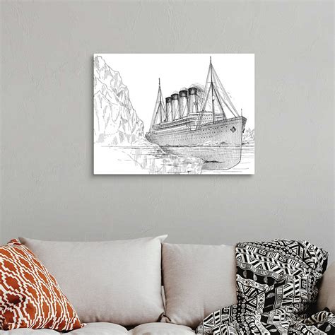 Drawing of the Titanic Hitting an Iceberg Wall Art, Canvas Prints, Framed Prints, Wall Peels ...