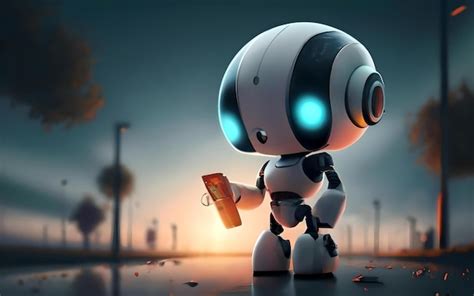 Amazing realistic view of little robot wallpaper | Premium AI-generated image